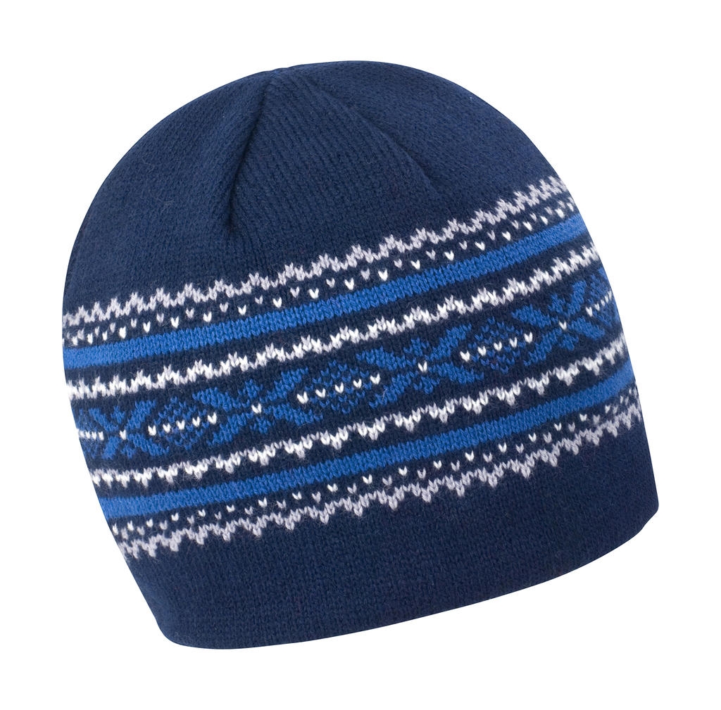 Aspen Knitted Hat Navy/Grey/China Blue/White Bleu