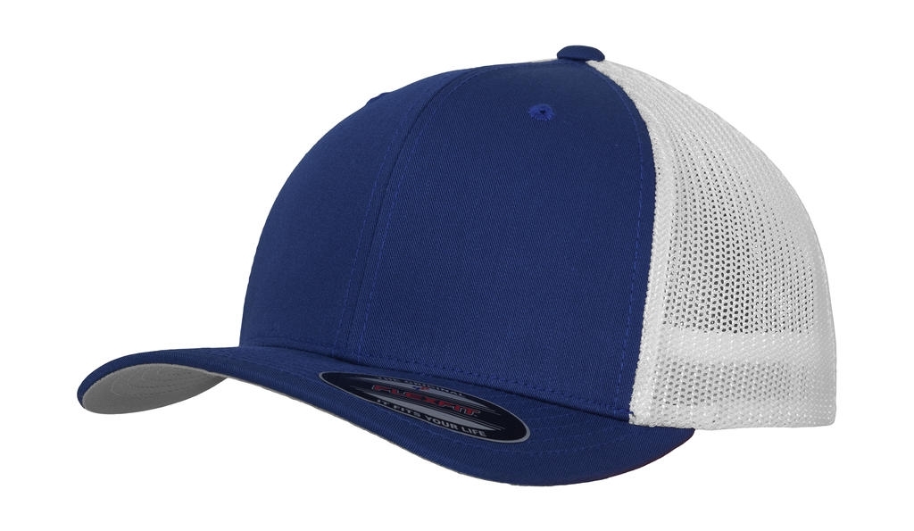 Mesh Trucker 2-Tone Cap Royal/White Bleu, à personnaliser avec le logo de votre club. Mesh Trucker 2-Tone Cap Royal/White Bleu