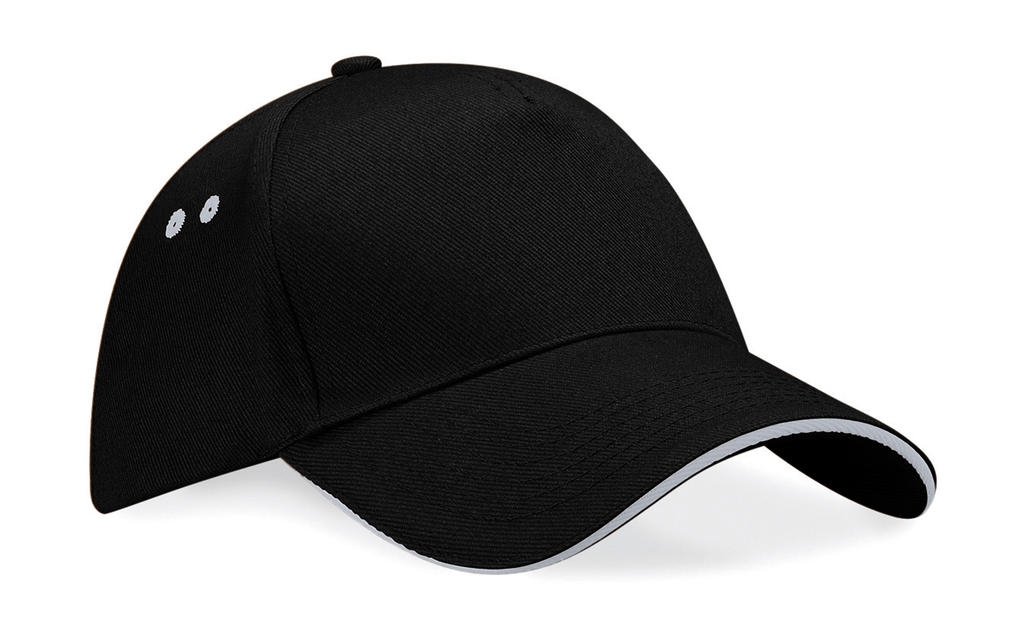 Ultimate 5 Panel Cap- Sandwich Peak BLACK_LIGHT GREY Noir, à personnaliser avec le logo de votre club. Ultimate 5 Panel Cap- Sandwich Peak BLACK_LIGHT GREY Noir