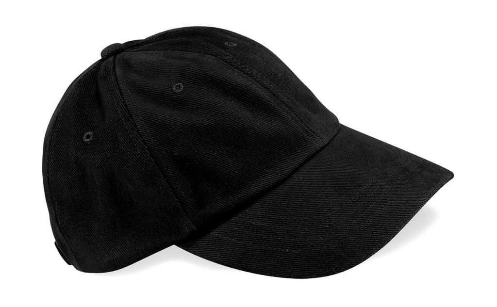 Low Profile Heavy Brushed Cotton Cap Black Noir, à personnaliser avec le logo de votre club. Low Profile Heavy Brushed Cotton Cap Black Noir