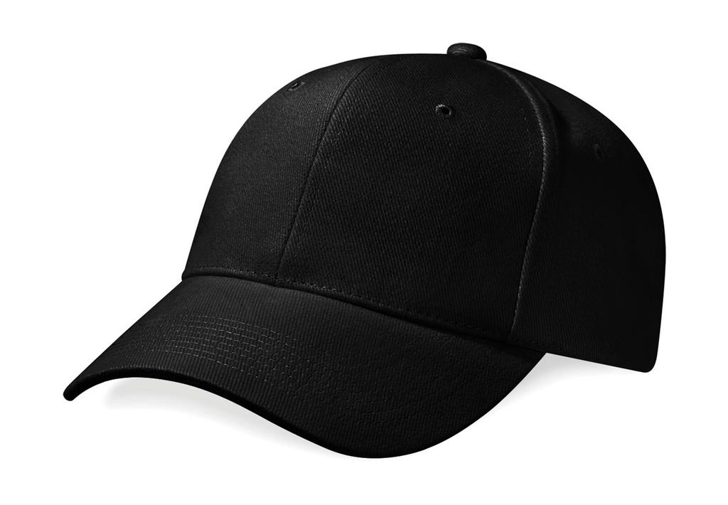 Pro-Style Heavy Brushed Cotton Cap Black Noir, à personnaliser avec le logo de votre club. Pro-Style Heavy Brushed Cotton Cap Black Noir