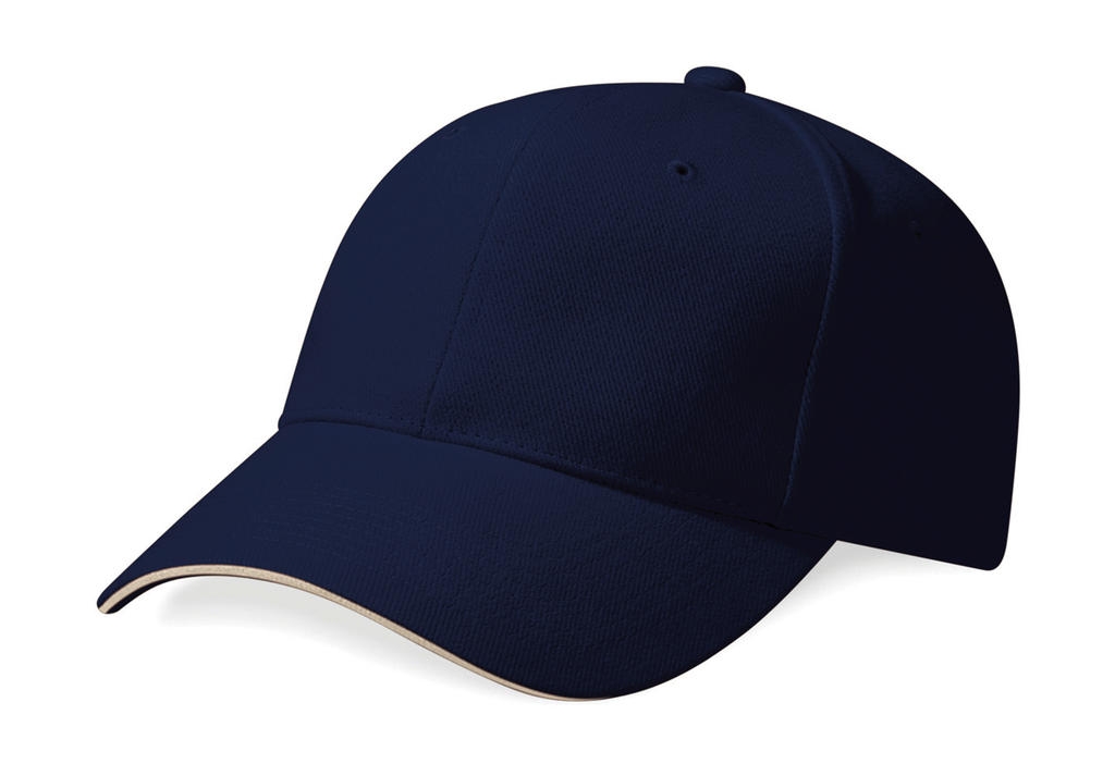 Pro-Style Heavy Brushed Cotton Cap French Navy-Stone Bleu, à personnaliser avec le logo de votre club. Pro-Style Heavy Brushed Cotton Cap French Navy-Stone Bleu