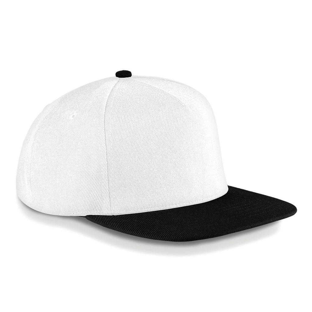 Original Flat Peak Snapback White/Black Blanc, à personnaliser avec le logo de votre club. Original Flat Peak Snapback White/Black Blanc