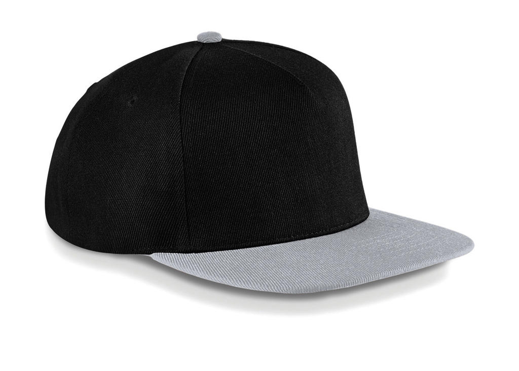 Original Flat Peak Snapback Black/Grey Noir, à personnaliser avec le logo de votre club. Original Flat Peak Snapback Black/Grey Noir