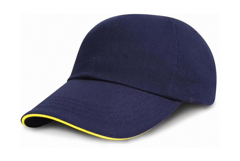 Brushed Cotton Cap Navy/Yellow Bleu