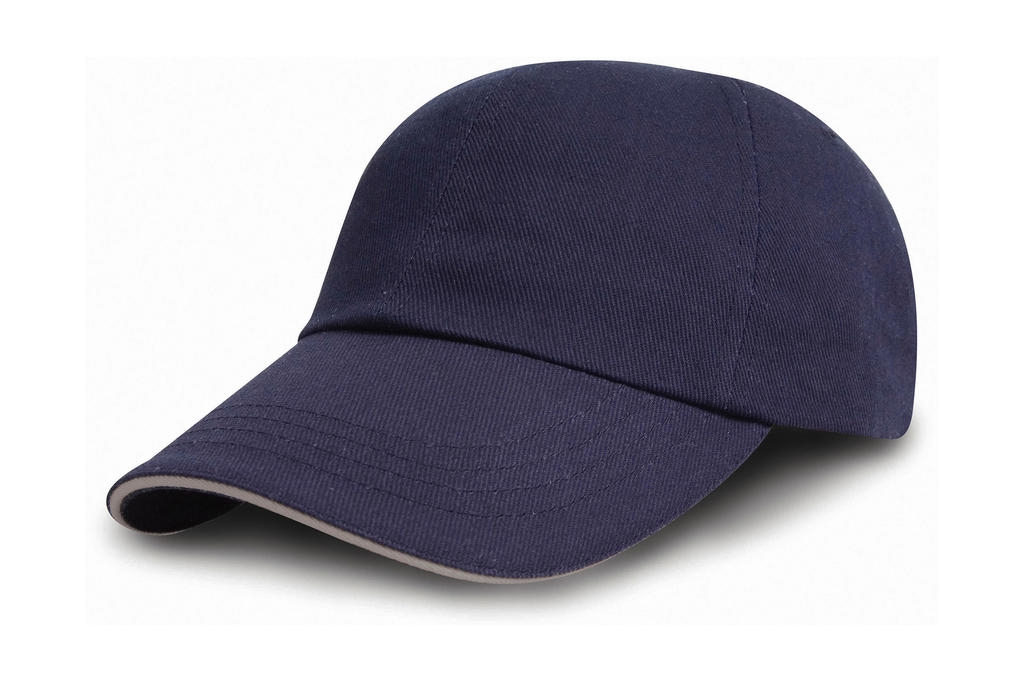 Brushed Cotton Drill Cap Navy/Putty Bleu, à personnaliser avec le logo de votre club. Brushed Cotton Drill Cap Navy/Putty Bleu