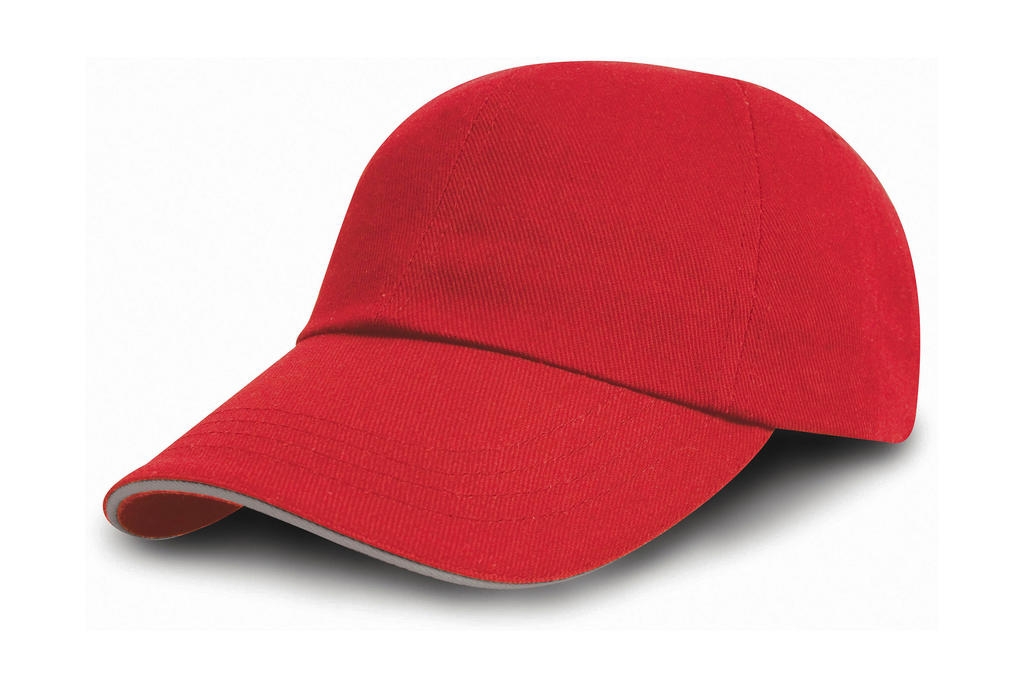 Brushed Cotton Drill Cap Red/Putty Rouge