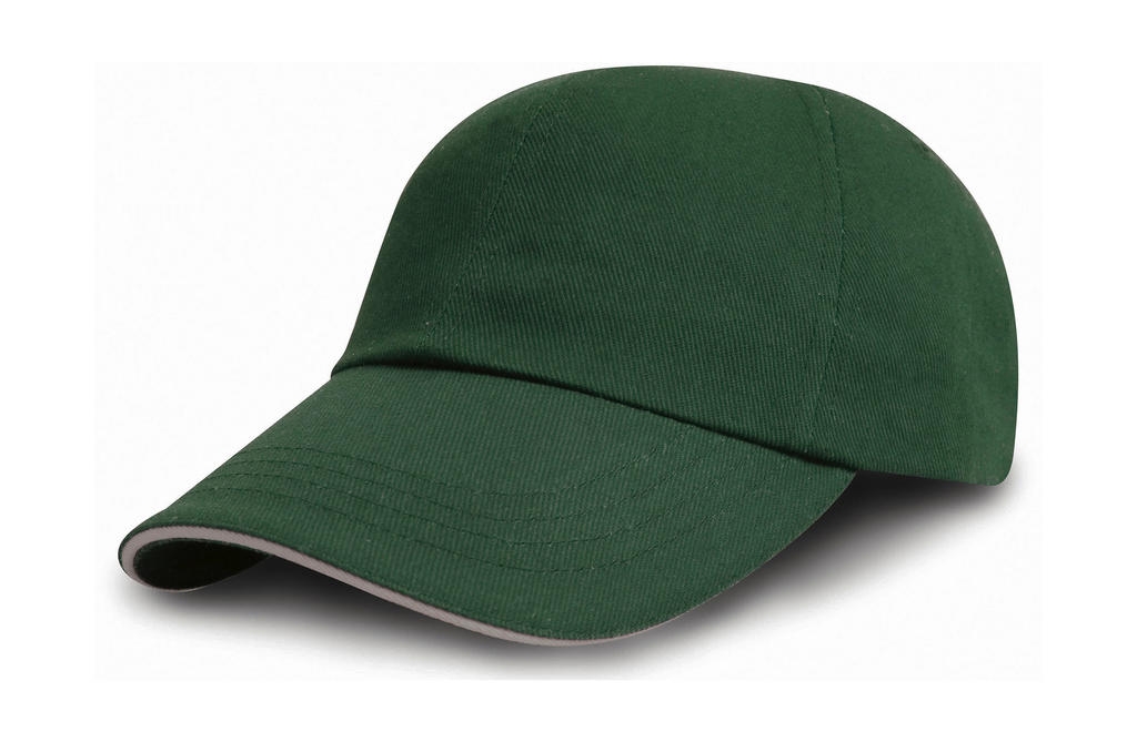 Brushed Cotton Drill Cap Forest/Putty Vert, à personnaliser avec le logo de votre club. Brushed Cotton Drill Cap Forest/Putty Vert
