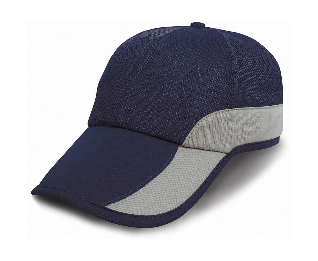 Mesh Cap with Peak Ticket Holder Navy/Silver Grey Bleu, à personnaliser avec le logo de votre club. Mesh Cap with Peak Ticket Holder Navy/Silver Grey Bleu