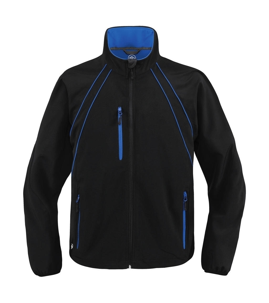 Crew Softshell Black/Royal Noir, à personnaliser avec le logo de votre club. Crew Softshell Black/Royal Noir