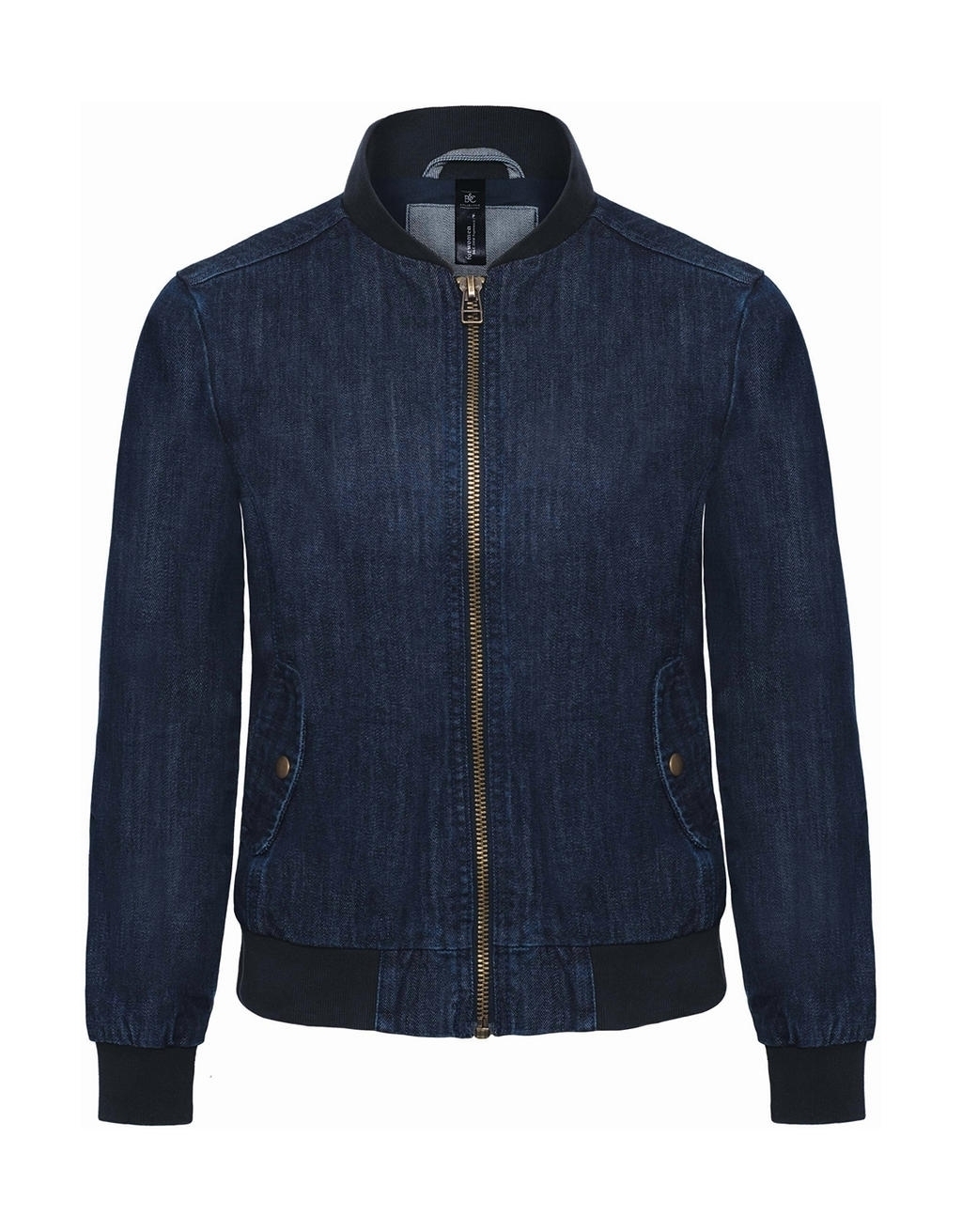 Ladies` Denim Bomber Jacket - JWD15 Deep Blue Denim Bleu, Ã personnaliser avec le logo de votre club. Ladies` Denim Bomber Jacket - JWD15 Deep Blue Denim Bleu