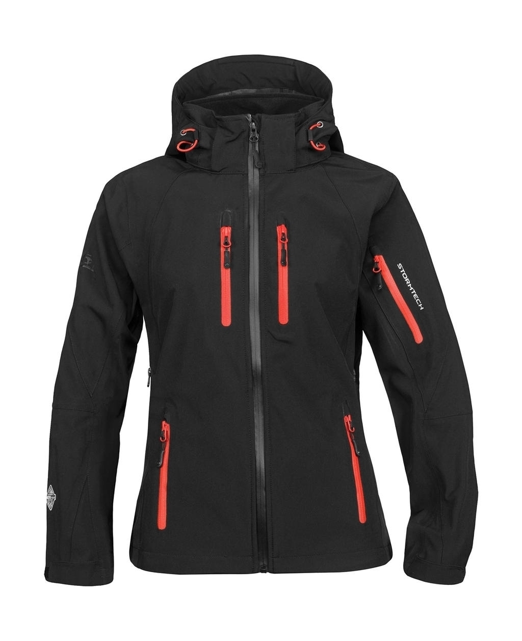 Lady Expedition Soft Shell Black/Flame Red Noir, à personnaliser avec le logo de votre club. Lady Expedition Soft Shell Black/Flame Red Noir