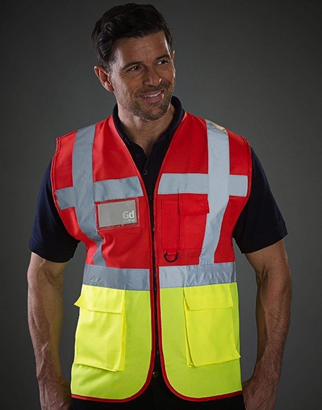 Hi Vis Executive Waistcoat Red/Hi-Vis Yellow Rouge, à personnaliser avec le logo de votre club. Hi Vis Executive Waistcoat Red/Hi-Vis Yellow Rouge