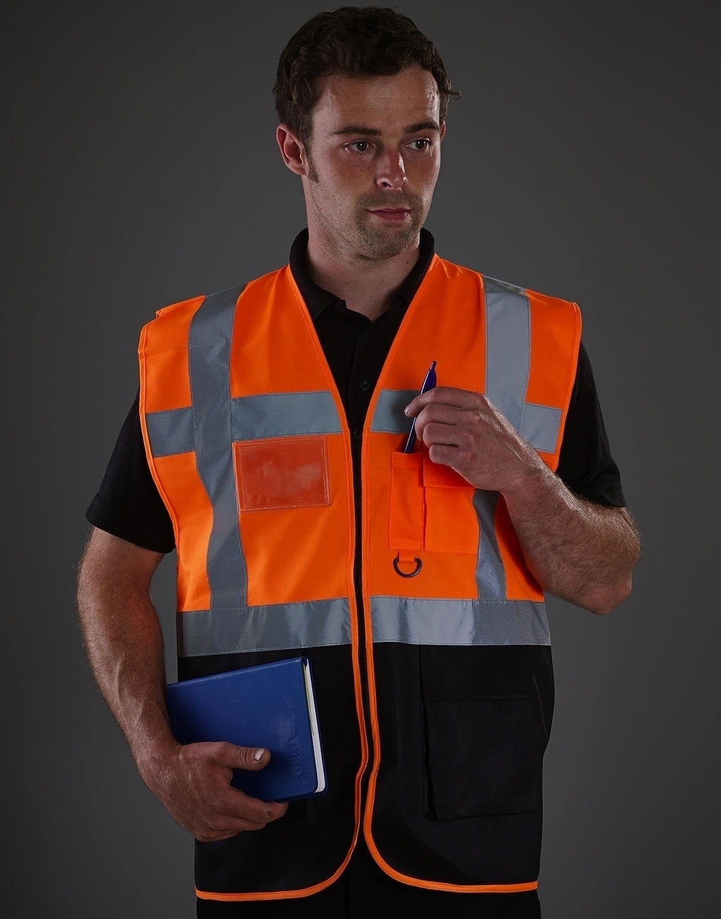 Hi Vis Executive Waistcoat Orange/Black Orange, à personnaliser avec le logo de votre club. Hi Vis Executive Waistcoat Orange/Black Orange
