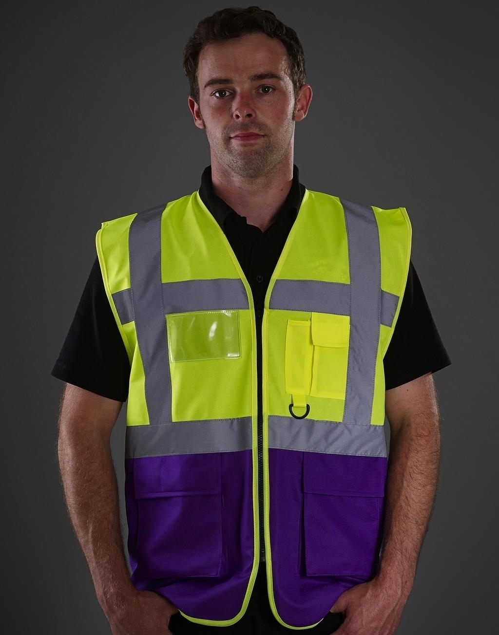 Hi Vis Executive Waistcoat Yellow/Purple Jaune, à personnaliser avec le logo de votre club. Hi Vis Executive Waistcoat Yellow/Purple Jaune