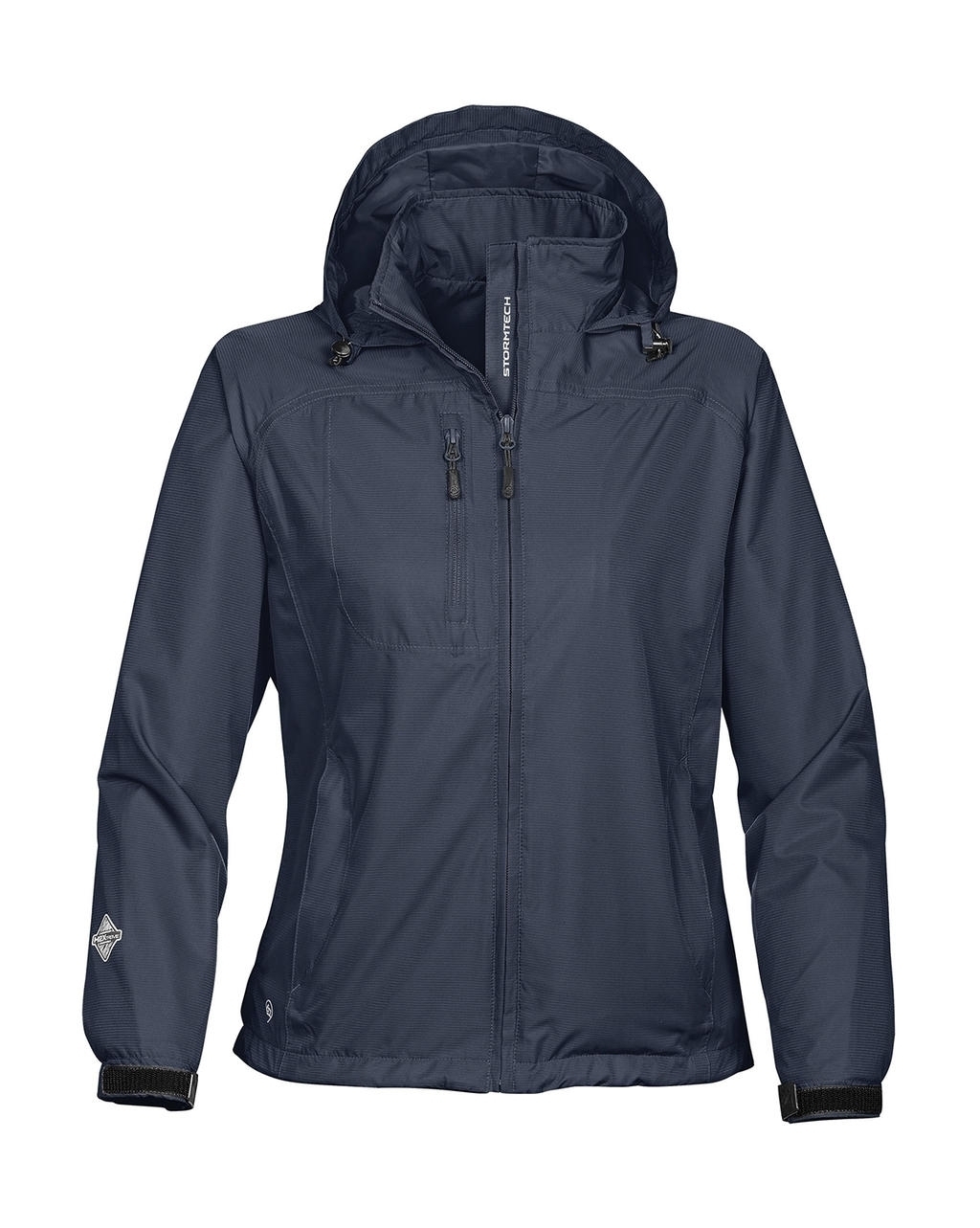 Ladies` Stratus Light Shell Jacket Navy Bleu, à personnaliser avec le logo de votre club. Ladies` Stratus Light Shell Jacket Navy Bleu