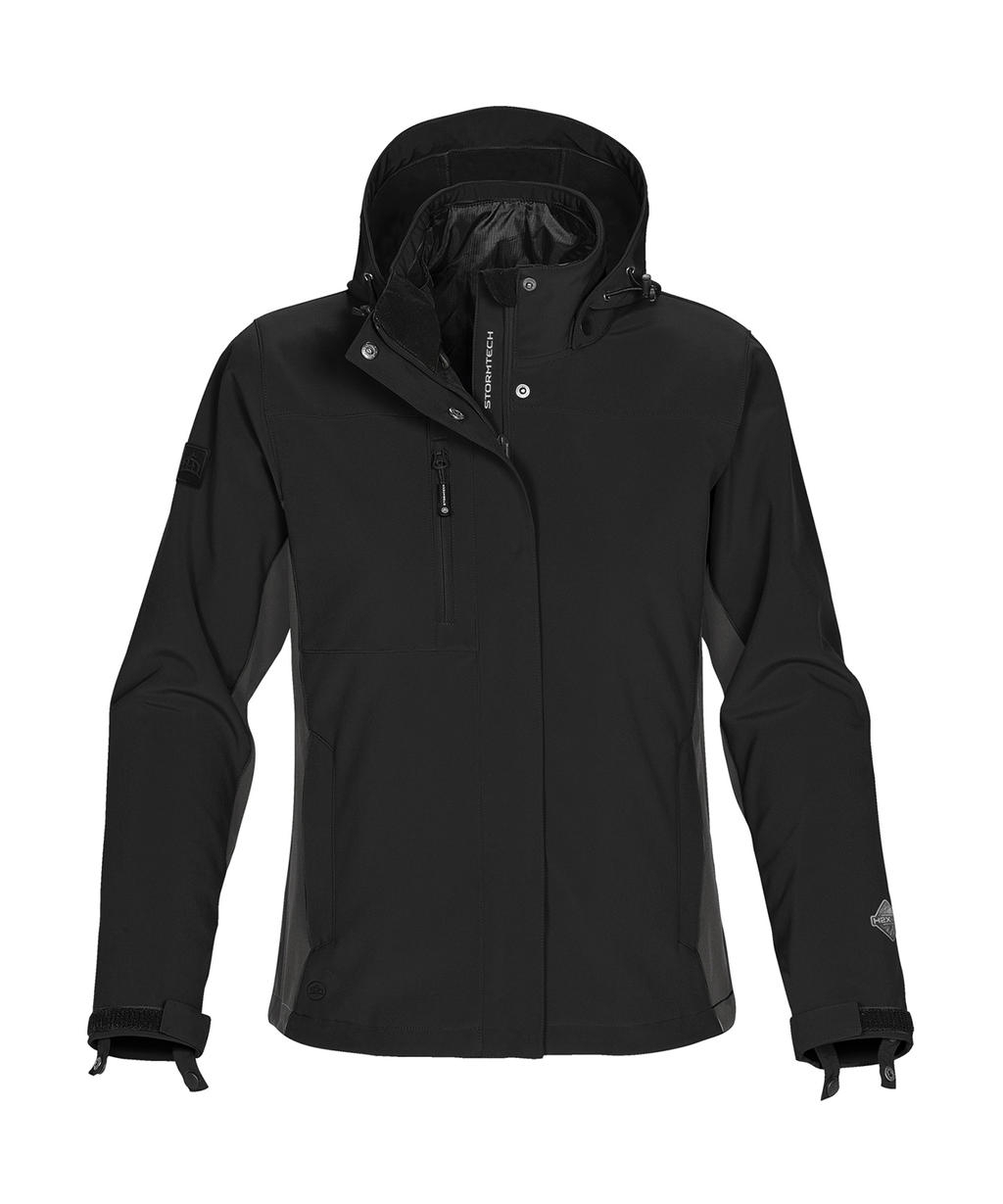 Ladies` Atmosphere 3-in-1 Jacket Black/Granite Noir, à personnaliser avec le logo de votre club. Ladies` Atmosphere 3-in-1 Jacket Black/Granite Noir