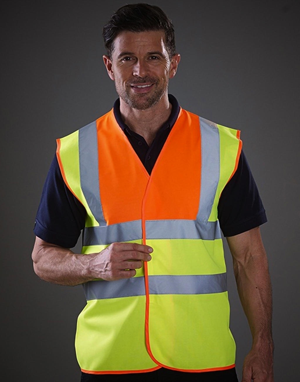 Hi Vis 2 Band & Brace Waistcoat Hi-Vis Yellow/Hi-Vis Orange Jaune, à personnaliser avec le logo de votre club. Hi Vis 2 Band & Brace Waistcoat Hi-Vis Yellow/Hi-Vis Orange Jaune