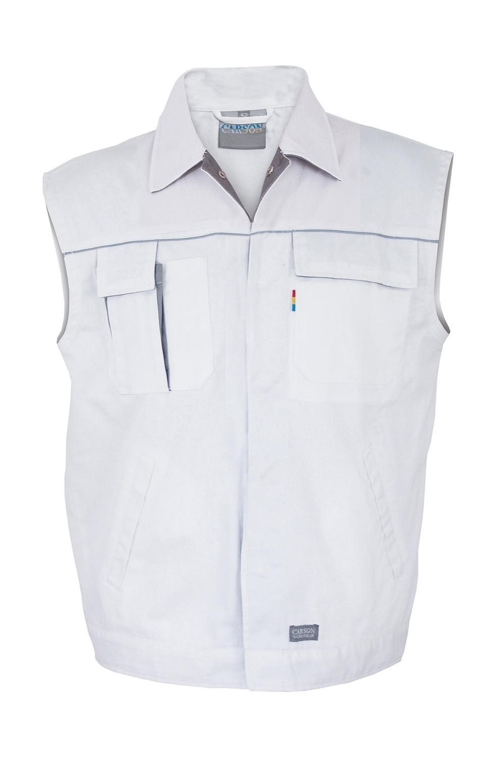 Working vest Contrast White/Grey Blanc, à personnaliser avec le logo de votre club. Working vest Contrast White/Grey Blanc
