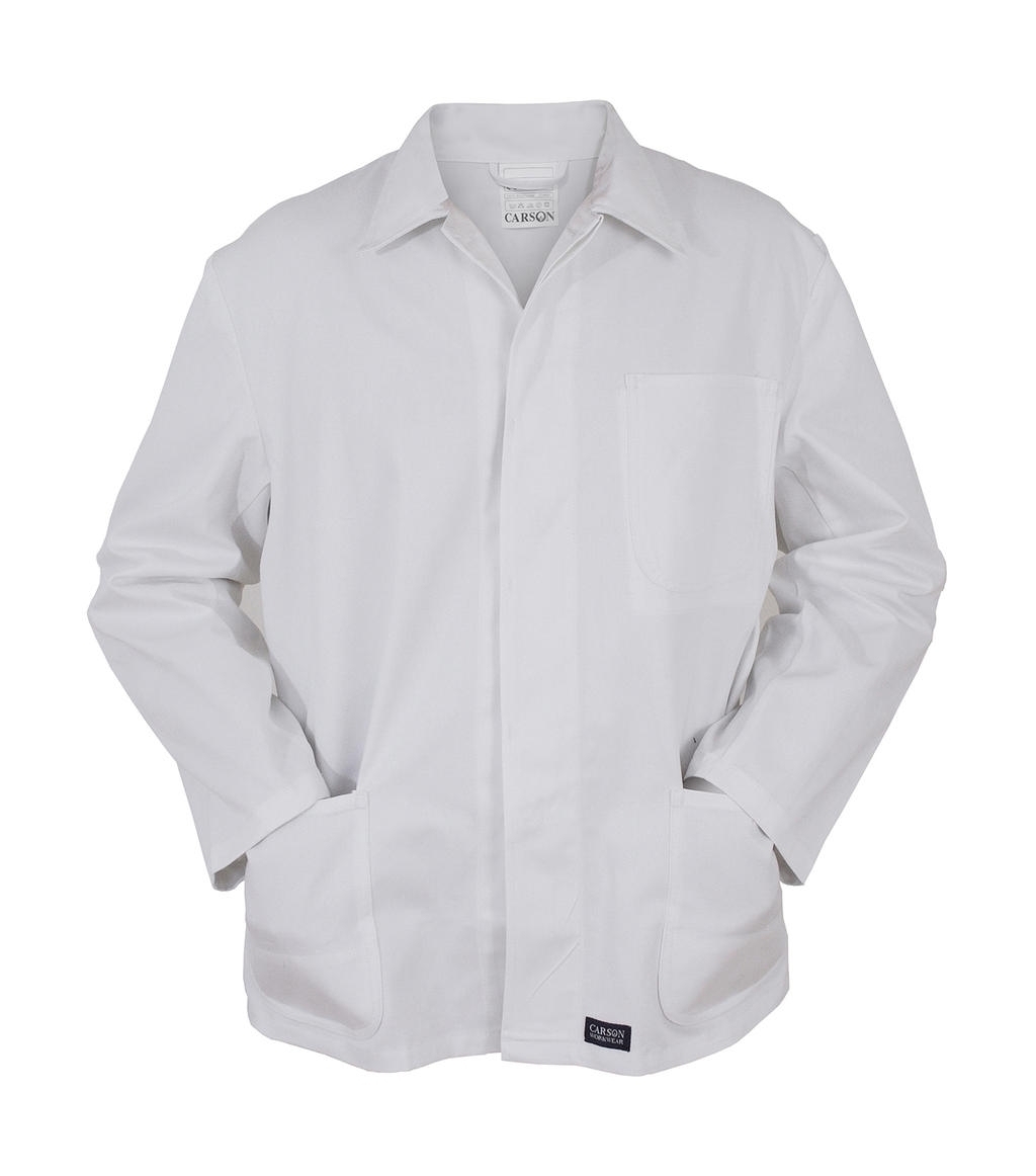 Workwear Long Jacket White Blanc, à personnaliser avec le logo de votre club. Workwear Long Jacket White Blanc
