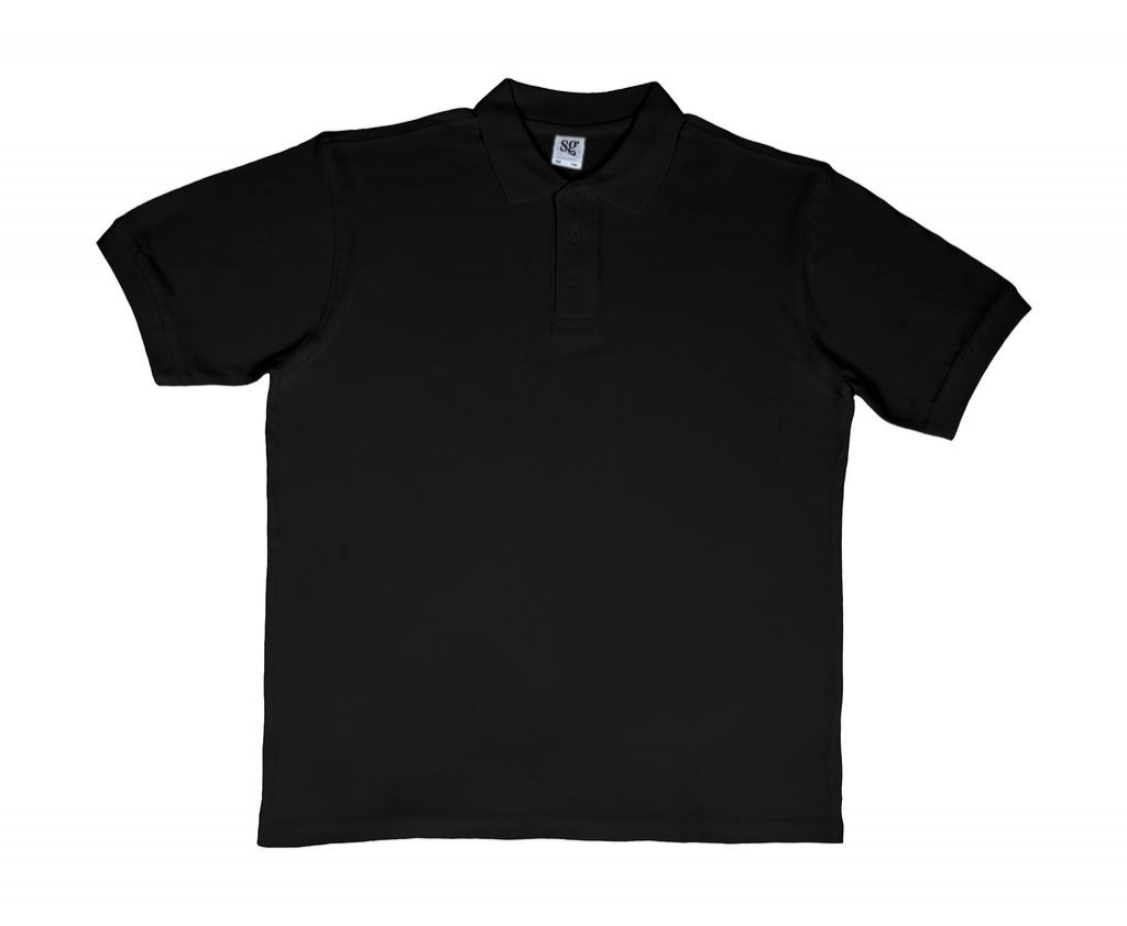 Polo Coton SG50 Black Noir, à personnaliser avec le logo de votre club. Polo Coton SG50 Black Noir