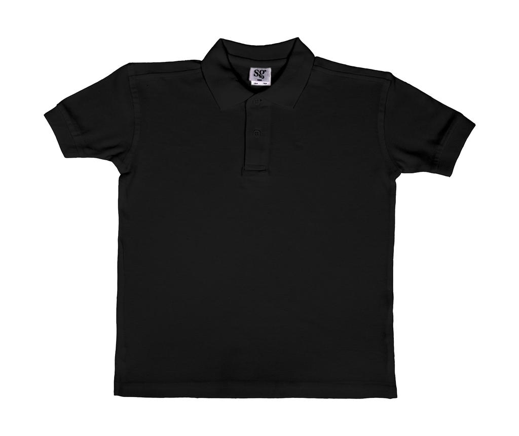 Polo Coton Enfant SG50 Black Noir, Ã personnaliser avec le logo de votre club. Polo Coton Enfant SG50 Black Noir