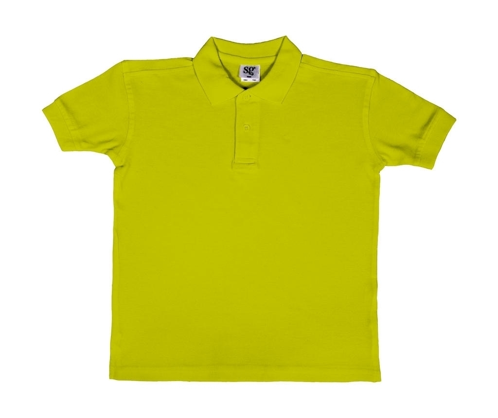 Polo Coton Enfant SG50 Lime Vert, Ã personnaliser avec le logo de votre club. Polo Coton Enfant SG50 Lime Vert