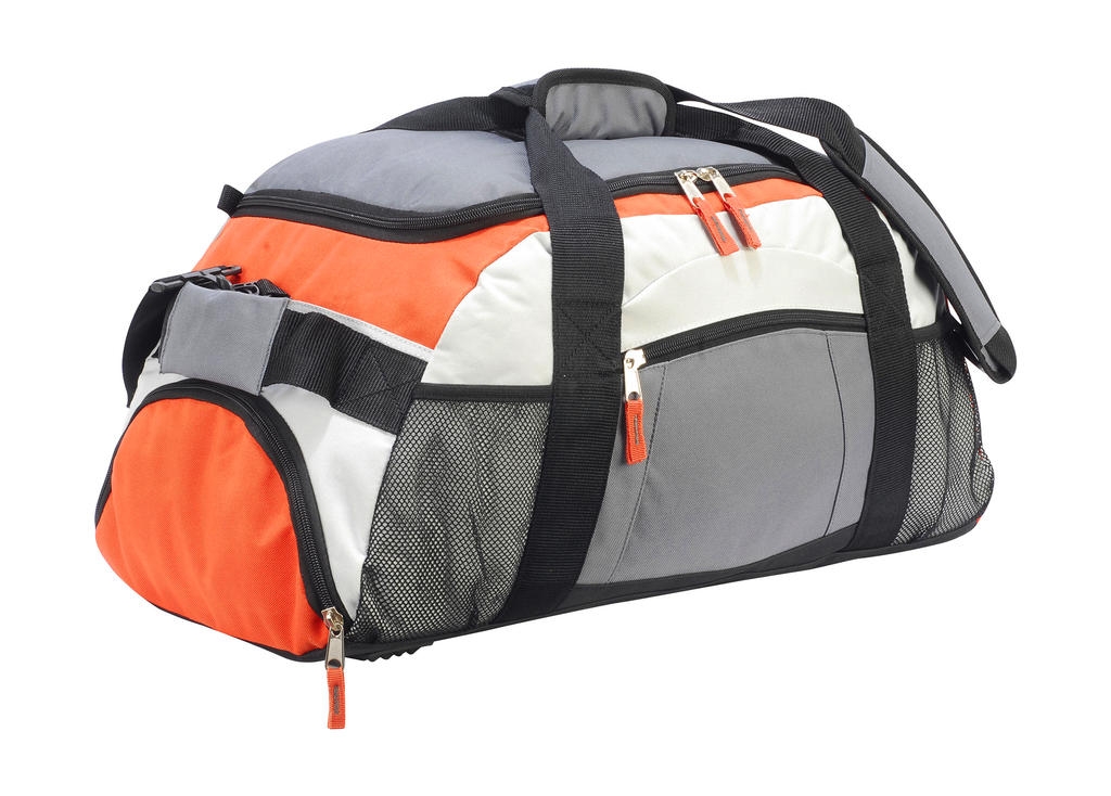 Sports/Overnight Holdall Dark Grey/Light Grey/Orange Gris, à personnaliser avec le logo de votre club. Sports/Overnight Holdall Dark Grey/Light Grey/Orange Gris