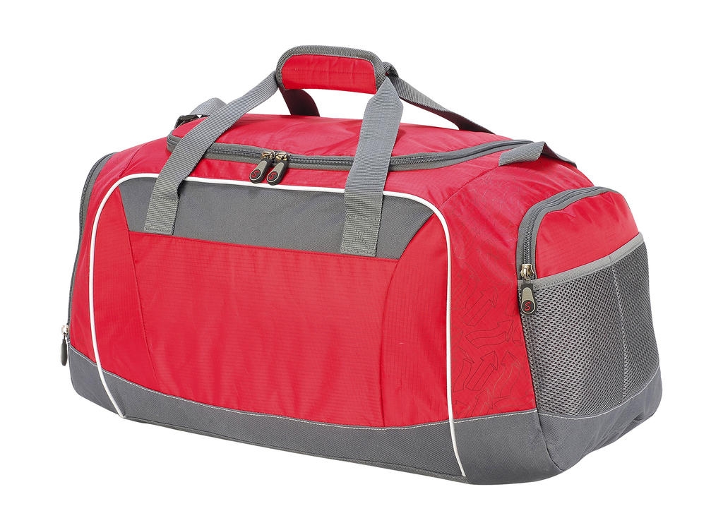 Sports Holdall Bag Red/Dark Grey/White Rouge, à personnaliser avec le logo de votre club. Sports Holdall Bag Red/Dark Grey/White Rouge