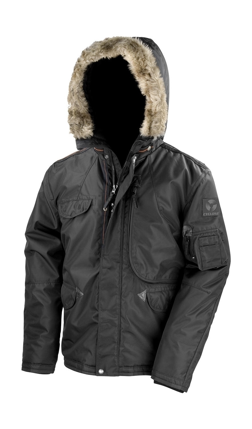 Ultimate Cyclone Parka Black Noir, à personnaliser avec le logo de votre club. Ultimate Cyclone Parka Black Noir