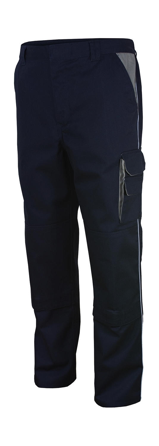 Working Trousers Contrast - Short Sizes Deep Navy/Grey bleu, Ã personnaliser avec le logo de votre club. Working Trousers Contrast - Short Sizes Deep Navy/Grey bleu