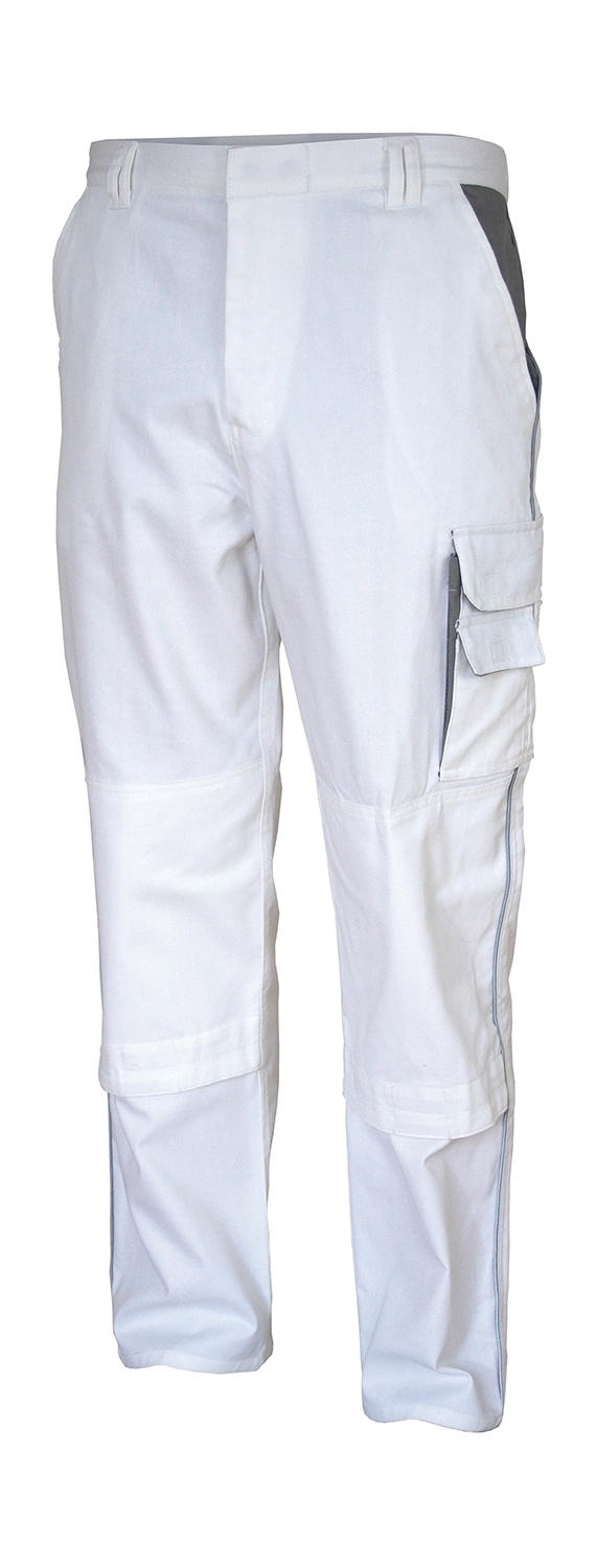 Working trousers Contrast White/Grey Blanc, à personnaliser avec le logo de votre club. Working trousers Contrast White/Grey Blanc