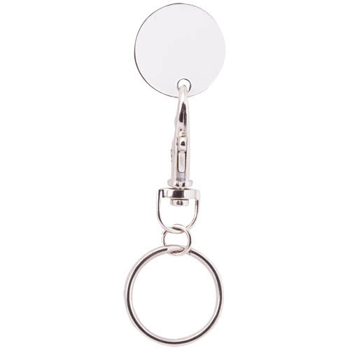 Porte-Clés Monnaie Euromarket Blanc Blanc, à personnaliser avec le logo de votre club. Porte-Clés Monnaie Euromarket Blanc Blanc