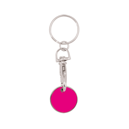 Porte-Clés Monnaie Euromarket Fuschia Rose, à personnaliser avec le logo de votre club. Porte-Clés Monnaie Euromarket Fuschia Rose