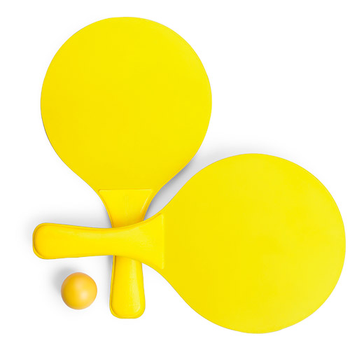 Raquette de plage Faluk Jaune Jaune, à personnaliser avec le logo de votre club. Raquette de plage Faluk Jaune Jaune