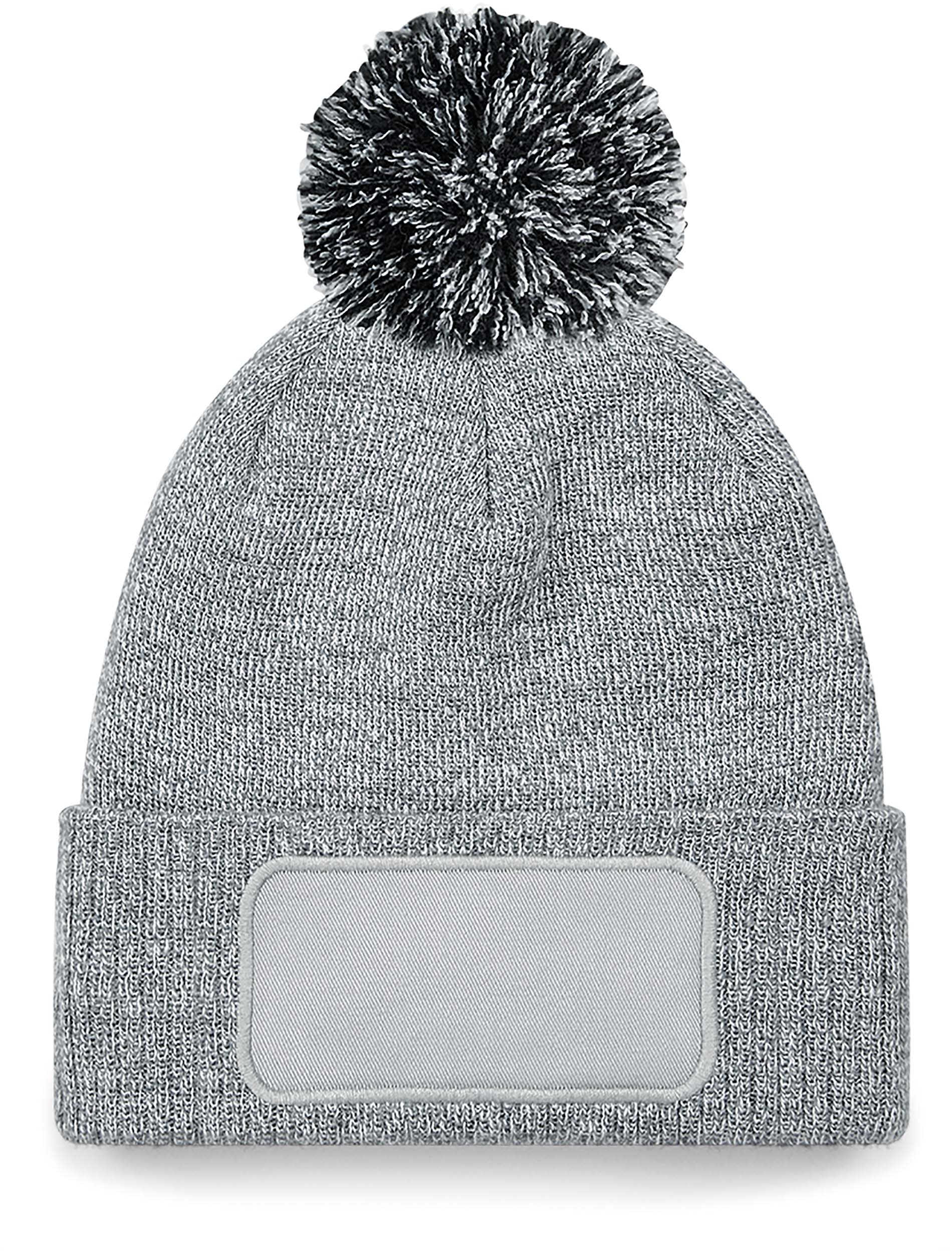 BONNET À POMPON SNOWSTAR® Heather Grey / Black Gris, à personnaliser avec le logo de votre club. BONNET À POMPON SNOWSTAR® Heather Grey / Black Gris