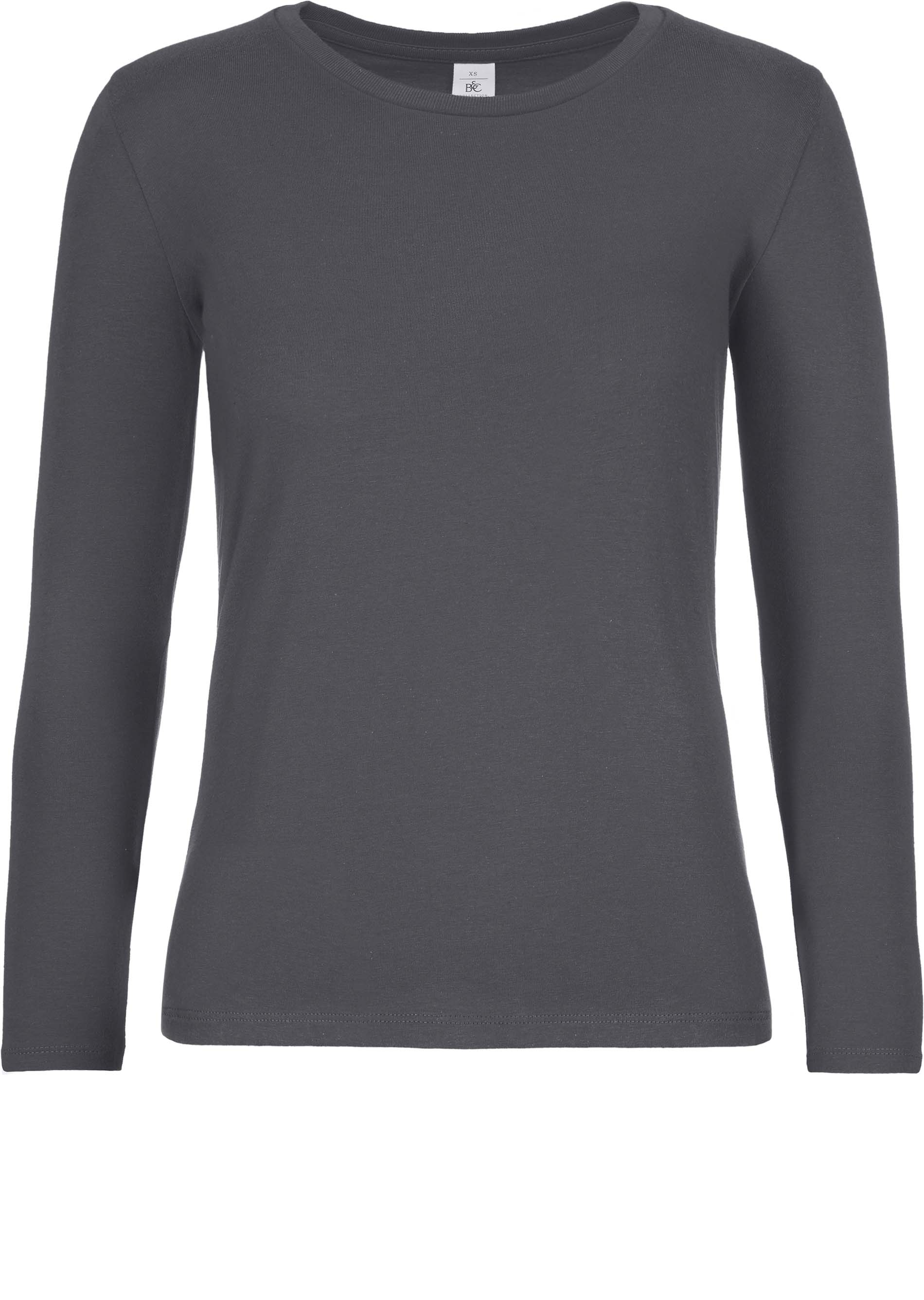 T-shirt manches longues femme #E190 Dark Grey Gris, à personnaliser avec le logo de votre club. T-shirt manches longues femme #E190 Dark Grey Gris