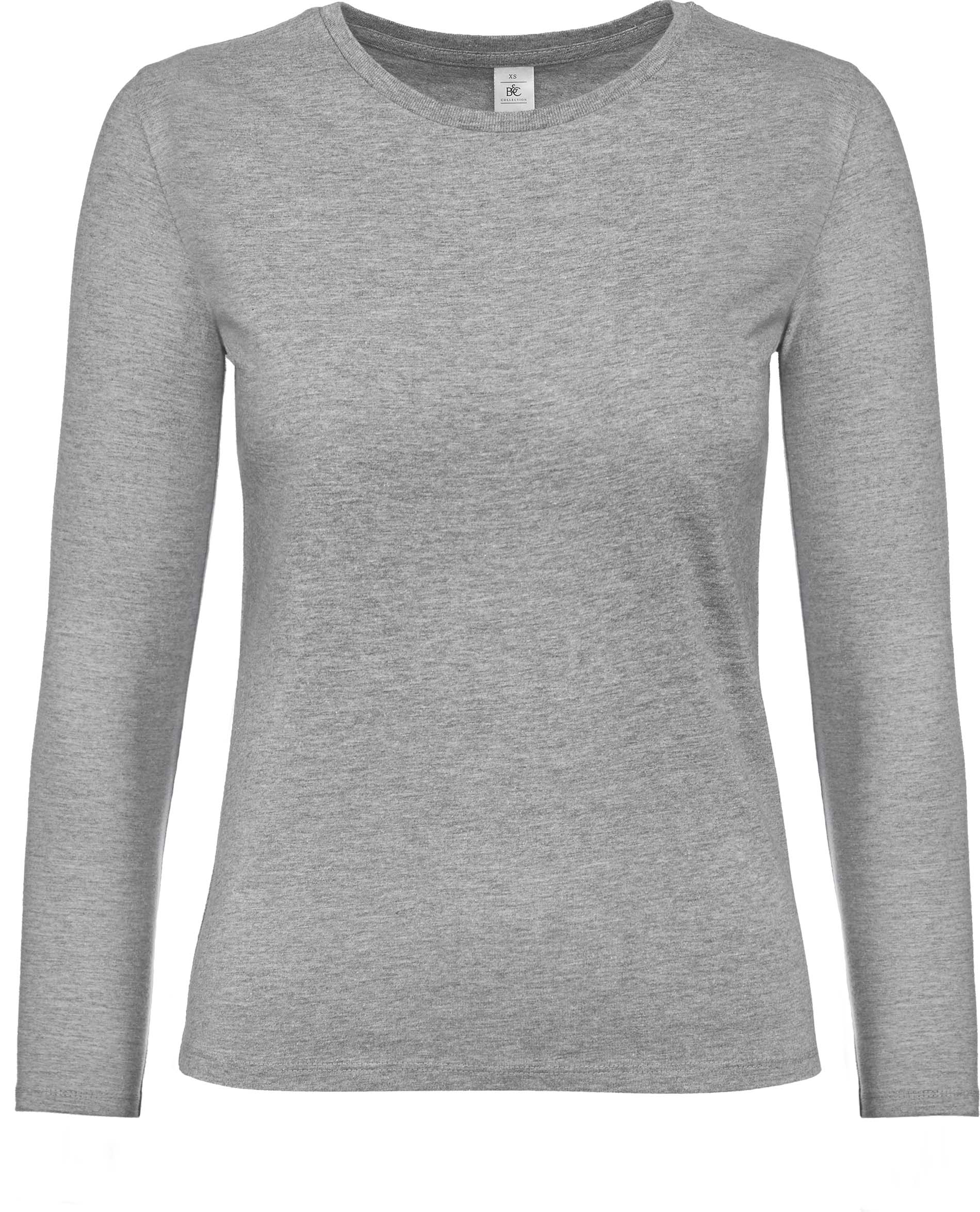 T-shirt manches longues femme #E190 Sport Grey Gris, à personnaliser avec le logo de votre club. T-shirt manches longues femme #E190 Sport Grey Gris