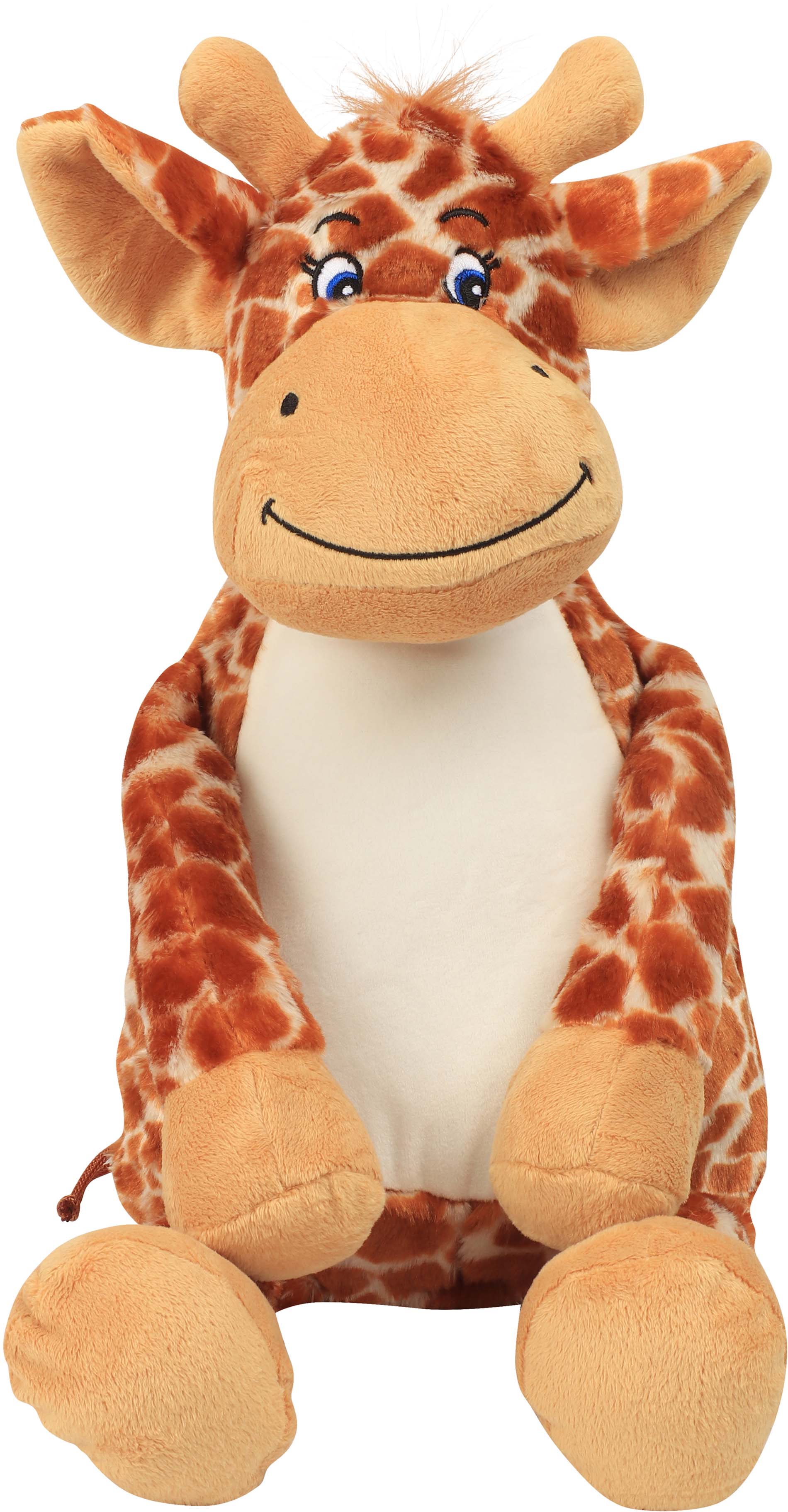 Peluche zipp?e Giraffe Marron Brown, à personnaliser avec le logo de votre club. Peluche zipp?e Giraffe Marron Brown