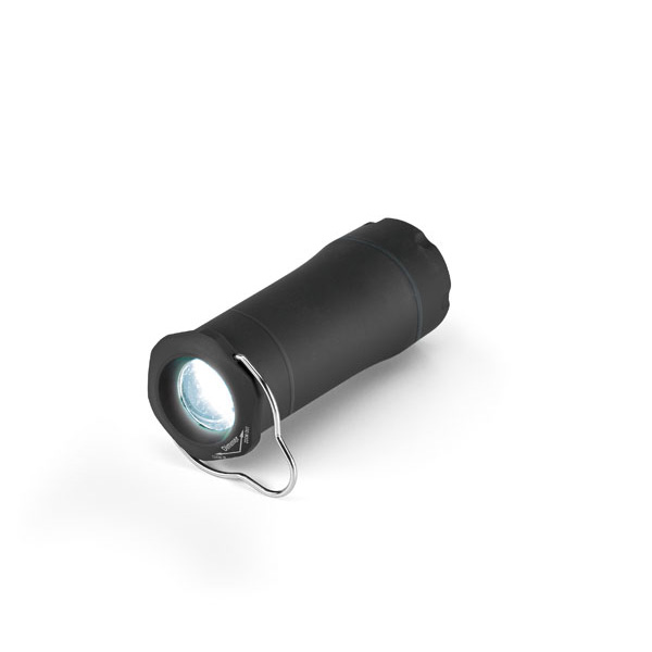 Lampe de poche. Noir Noir, à personnaliser avec le logo de votre club. Lampe de poche. Noir Noir