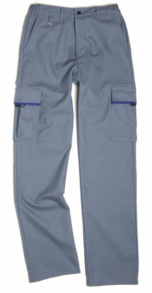 Pantalon Multipoches Gris Ardoise / Bleu de France, à personnaliser avec le logo de votre club. Pantalon Multipoches Gris Ardoise / Bleu de France