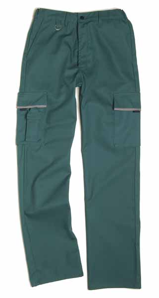 Pantalon Multipoches Vert Vert Lierre / Gris