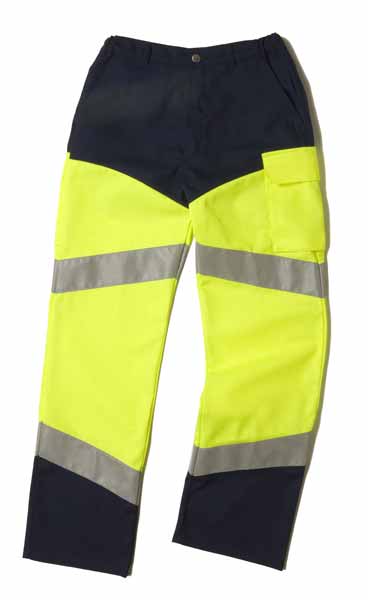 Pantalon HV Fluo Safe Jaune Jaune Fluo / Marine, à personnaliser avec le logo de votre club. Pantalon HV Fluo Safe Jaune Jaune Fluo / Marine