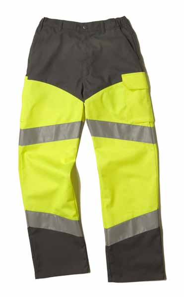 Pantalon HV Fluo Safe Jaune Jaune Fluo / Gris Convoy, à personnaliser avec le logo de votre club. Pantalon HV Fluo Safe Jaune Jaune Fluo / Gris Convoy