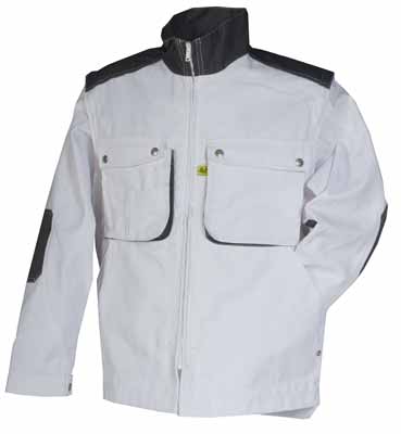 Blouson peintre Craft Worker Blanc Blanc / Gris Convoy, à personnaliser avec le logo de votre club. Blouson peintre Craft Worker Blanc Blanc / Gris Convoy