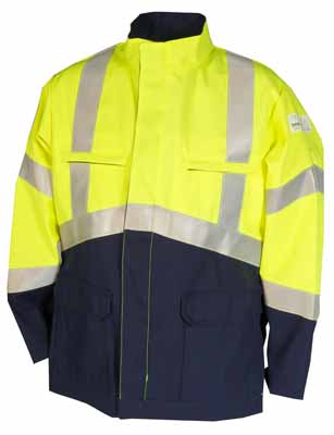 Blouson Multirisques HV Jaune Jaune Fluo / Marine, à personnaliser avec le logo de votre club. Blouson Multirisques HV Jaune Jaune Fluo / Marine