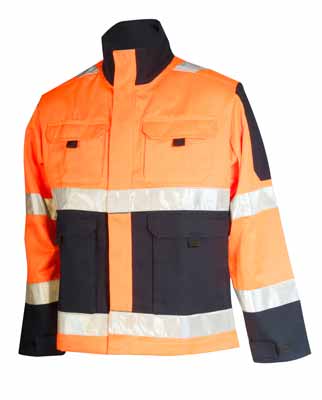 Blouson Fluo Tech Orange Orange Fluo / Dark Blue, à personnaliser avec le logo de votre club. Blouson Fluo Tech Orange Orange Fluo / Dark Blue