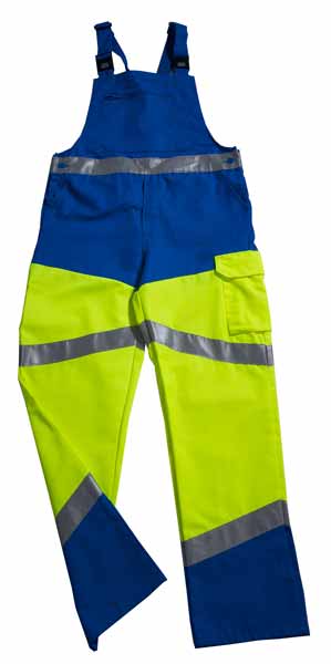 Cotte HV Fluo Safe Jaune Jaune Fluo / Bleu azur, à personnaliser avec le logo de votre club. Cotte HV Fluo Safe Jaune Jaune Fluo / Bleu azur