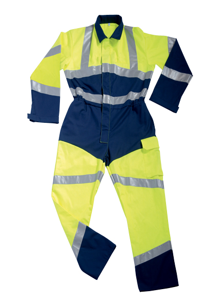 Combinaison 2 ZIP HV Fluo Safe Jaune Jaune Fluo / Marine, à personnaliser avec le logo de votre club. Combinaison 2 ZIP HV Fluo Safe Jaune Jaune Fluo / Marine