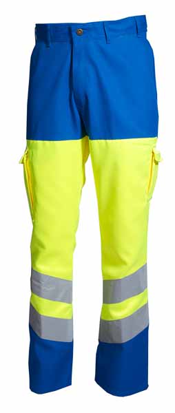 Pantalon Milo Jaune Jaune Fluo / Bleu azur, à personnaliser avec le logo de votre club. Pantalon Milo Jaune Jaune Fluo / Bleu azur